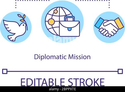 Diplomatic mission concept icon Stock Vector