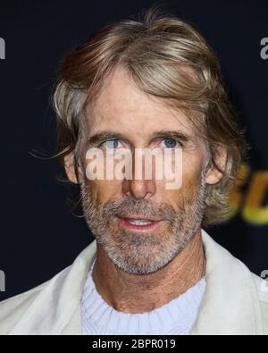 (FILE) Michael Bay To Produce Movie About Coronavirus COVID-19 Pandemic That Will Film During The Pandemic. Michael Bay has added his producing power to a new movie, called Songbird, that will somehow be filmed during the coronavirus pandemic. HOLLYWOOD, LOS ANGELES, CALIFORNIA, USA - DECEMBER 09: Director Michael Bay arrives at the Los Angeles Premiere Of Paramount Pictures' 'Bumblebee' held at the TCL Chinese Theatre IMAX on December 9, 2018 in Hollywood, Los Angeles, California, United States. (Photo by Xavier Collin/Image Press Agency) Stock Photo