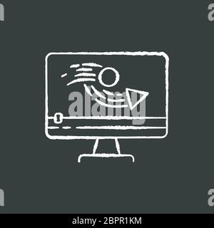 Animation making chalk white icon on black background Stock Vector