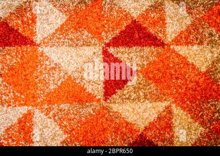 Burlap background texture. Abstract regular striped seamless pattern. Geometrical shape with hand craft decorative tribal elements in vintage vibrant Stock Photo