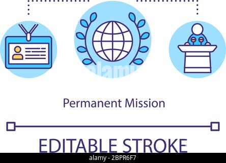 Permanent mission concept icon Stock Vector