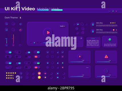 Multimedia UI elements kit Stock Vector