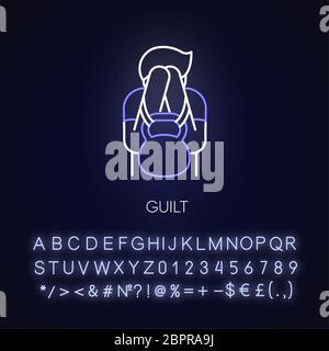 Guilt neon light icon Stock Vector