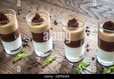 Jelly dessert in the glasses Stock Photo