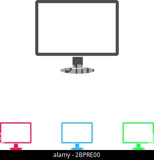 Monitor icon flat. Color pictogram on white background. Vector illustration symbol and bonus icons Stock Vector