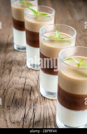 Jelly dessert in the glasses Stock Photo