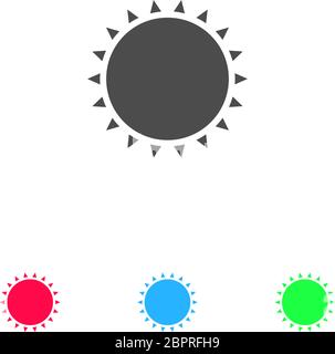 Sun icon flat. Color pictogram on white background. Vector illustration symbol and bonus icons Stock Vector