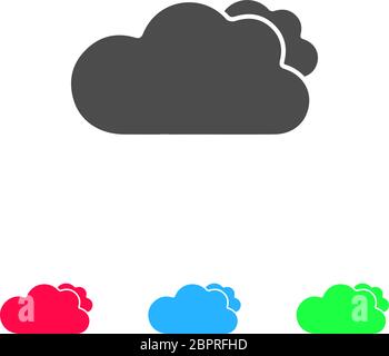 Clouds icon flat. Color pictogram on white background. Vector illustration symbol and bonus icons Stock Vector