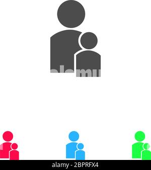 People icon flat. Color pictogram on white background. Vector illustration symbol and bonus icons Stock Vector