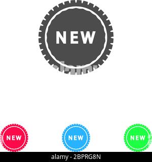 New icon flat. Color pictogram on white background. Vector illustration symbol and bonus icons Stock Vector