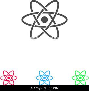 Atom icon flat. Color pictogram on white background. Vector illustration symbol and bonus icons Stock Vector