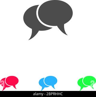 Chat icon flat. Color pictogram on white background. Vector illustration symbol and bonus icons Stock Vector