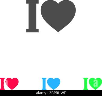 I love icon flat. Color pictogram on white background. Vector illustration symbol and bonus icons Stock Vector