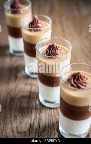 Jelly dessert in the glasses Stock Photo