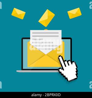New Email on the laptop screen notification concept. Vector illustration Stock Vector