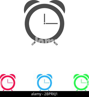 Clock icon flat. Color pictogram on white background. Vector illustration symbol and bonus icons Stock Vector