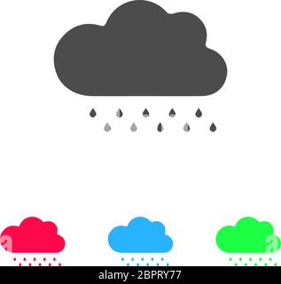 Rain icon flat. Color pictogram on white background. Vector illustration symbol and bonus icons Stock Vector