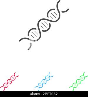 DNA icon flat. Color pictogram on white background. Vector illustration symbol and bonus icons Stock Vector