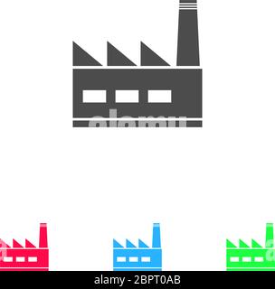 Factory icon flat. Color pictogram on white background. Vector illustration symbol and bonus icons Stock Vector