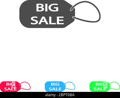 Big sale taf icon flat. Color pictogram on white background. Vector illustration symbol and bonus icons Stock Vector