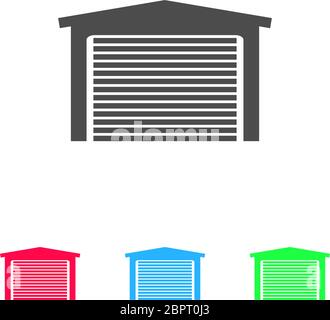 Garage icon flat. Color pictogram on white background. Vector illustration symbol and bonus icons Stock Vector