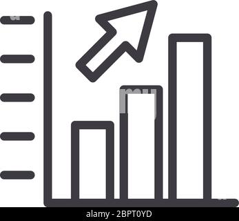statistics bars line style icon Stock Vector