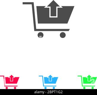 Remove Shopping Cart icon flat. Color pictogram on white background. Vector illustration symbol and bonus icons Stock Vector