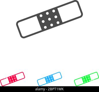 Plaster icon flat. Color pictogram on white background. Vector illustration symbol and bonus icons Stock Vector