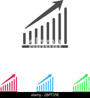 Graph icon flat. Color pictogram on white background. Vector illustration symbol and bonus icons Stock Vector