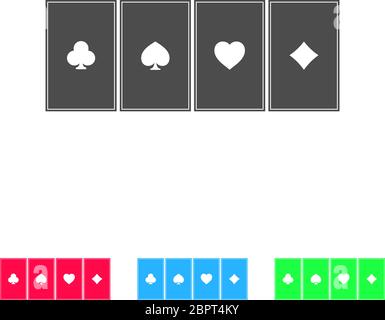 Poker icon flat. Color pictogram on white background. Vector illustration symbol and bonus icons Stock Vector