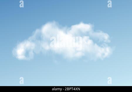 Transparent clouds isolated on blue background. Real transparency effect. Vector illustration Stock Vector