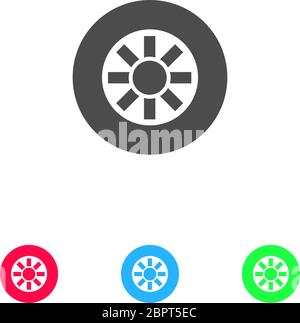 Tire icon flat. Color pictogram on white background. Vector illustration symbol and bonus icons Stock Vector