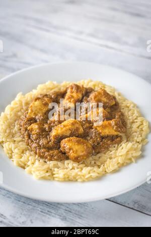 Pasta with korma sauce Stock Photo