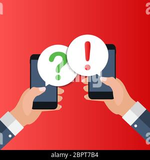 Alert message mobile notification on the smartphone screen concept. Vector illustration Stock Vector