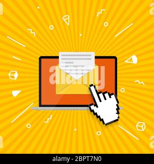 New Email on the laptop screen notification concept. Vector illustration Stock Vector