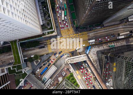 Central, Hong Kong 01 November 2018:- Aerial view of Hong Kong business district Stock Photo