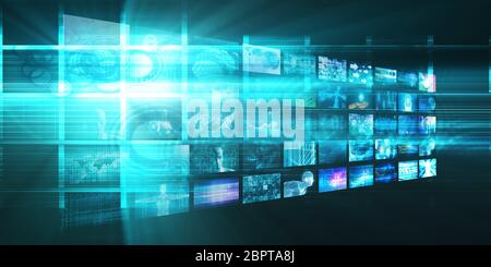 Video Screens Abstract Background for Multimedia Concept Stock Photo