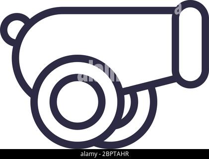 cannon weapon line style icon Stock Vector
