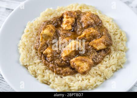 Pasta with korma sauce Stock Photo