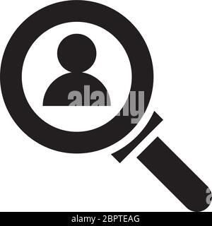 magnifying glass and person silhouette style icon Stock Vector