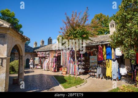 Street view of old town of Mostar in Bosnia and Herzegovina Stock Photo