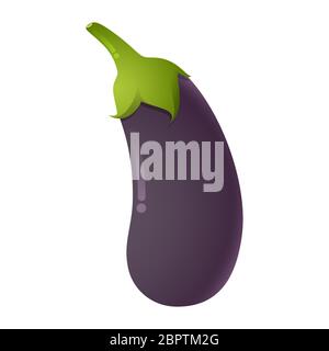 Cute cartoon eggplant vegetables vector isolated on white background Stock Vector