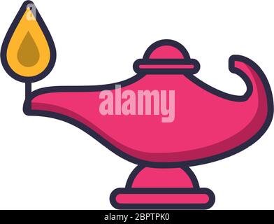 magic lamp fill style icon Stock Vector