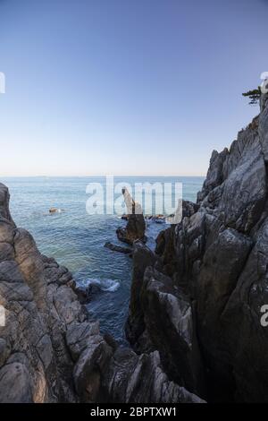 Sea landscape with beautiful natural rocks. East Sea Gangwon-do, Korea Stock Photo