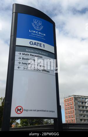 Signage for Lincoln University, an agricultural university in Canterbury, South Island, New Zealand Stock Photo