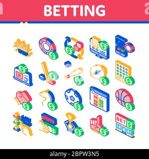 Betting And Gambling Isometric Icons Set Vector Stock Vector