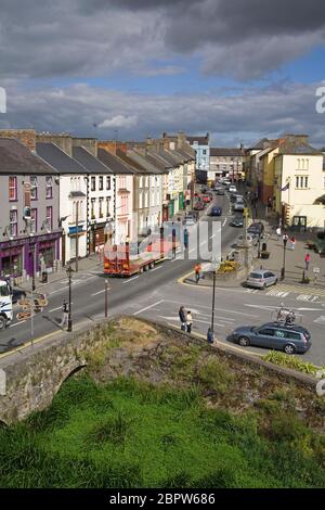 View of Cahir town from Cahir Castle, County Tipperary, Ireland Stock Photo