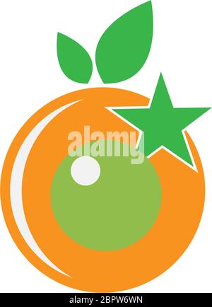 Camera shutter  logo orange illustration Stock Vector