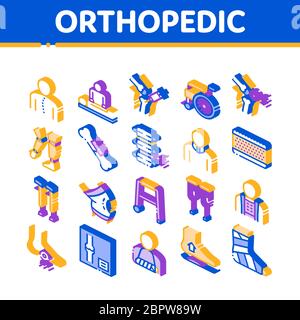 Orthopedic Isometric Icons Set Vector Stock Vector