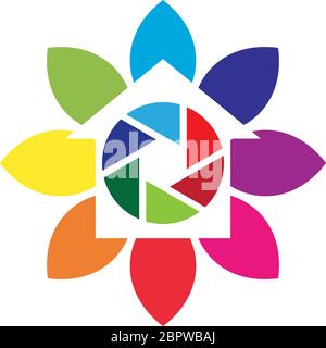 Camera shutter,   logo House illustration Stock Vector